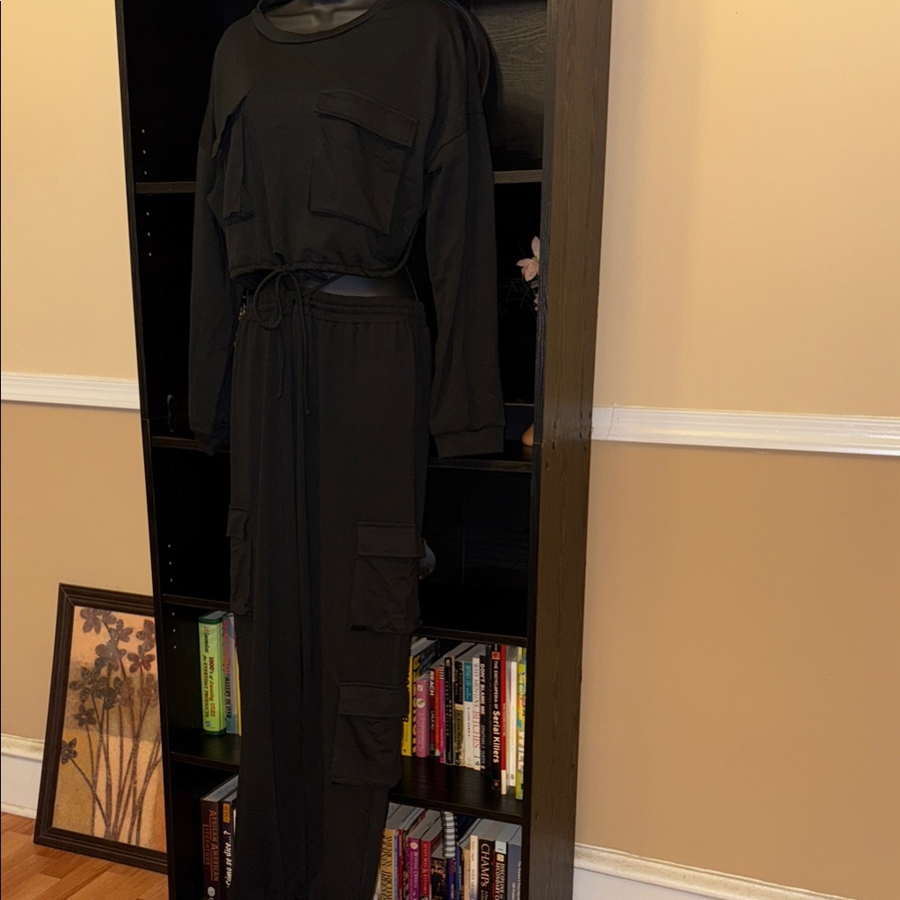 Black Cargo Pocket 2Pc Set